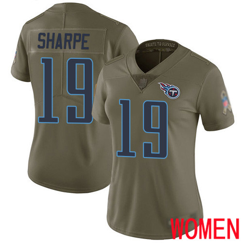 Tennessee Titans Limited Olive Women Tajae Sharpe Jersey NFL Football #19 2017 Salute to Service->tennessee titans->NFL Jersey